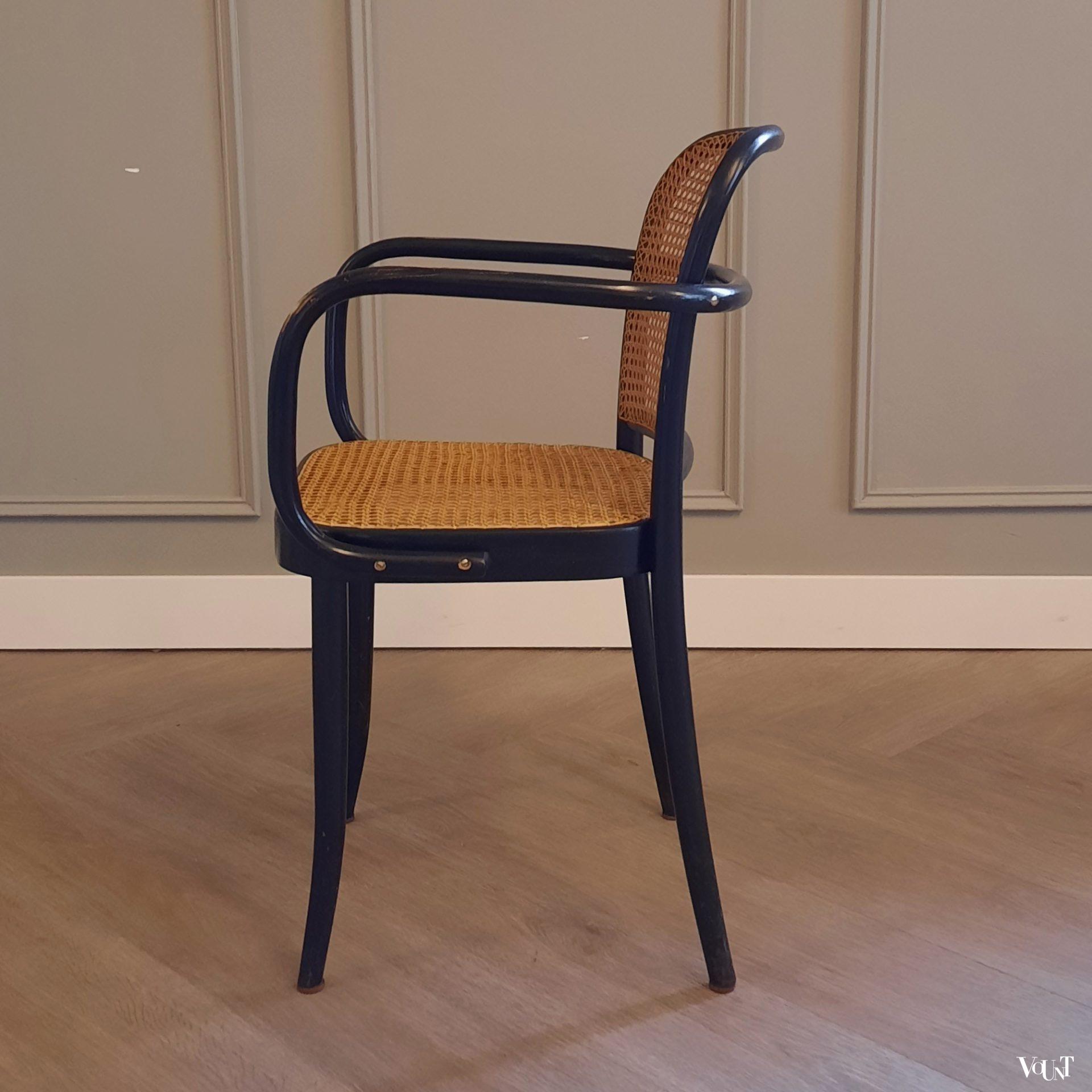 Set van 6 zwarte Praag of 811 stoelen, Ligna, jaren '60/'70