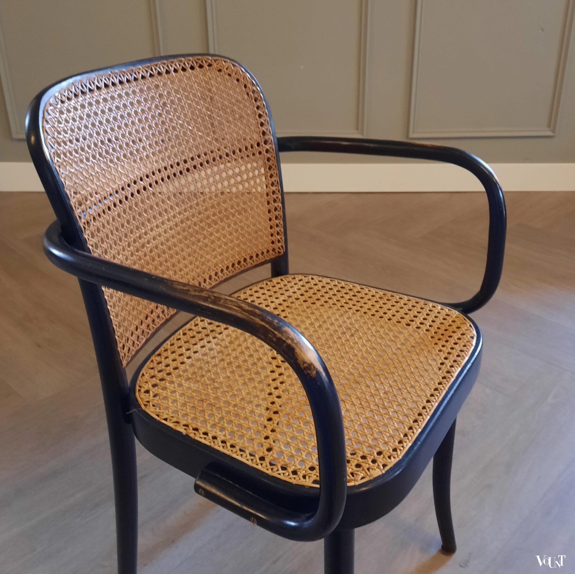 Set van 6 zwarte Praag of 811 stoelen, Ligna, jaren '60/'70