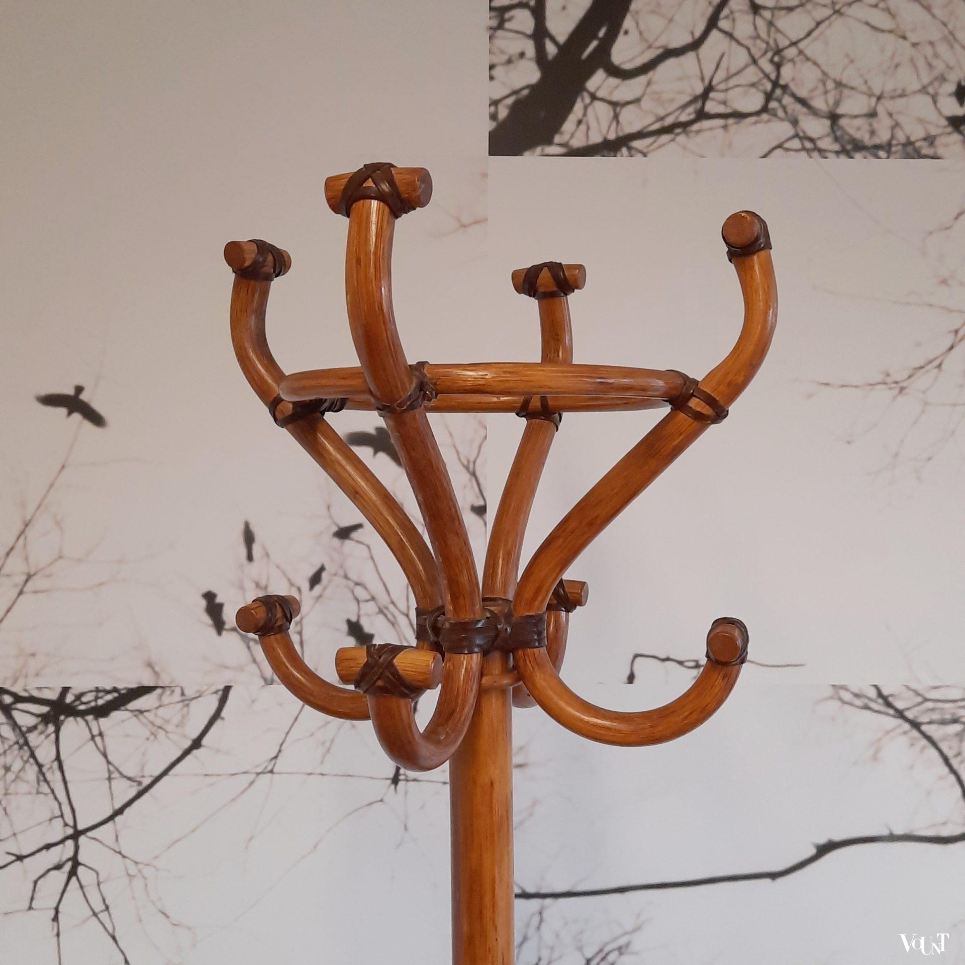 Franse rotan staande kapstok, jaren '60/'70