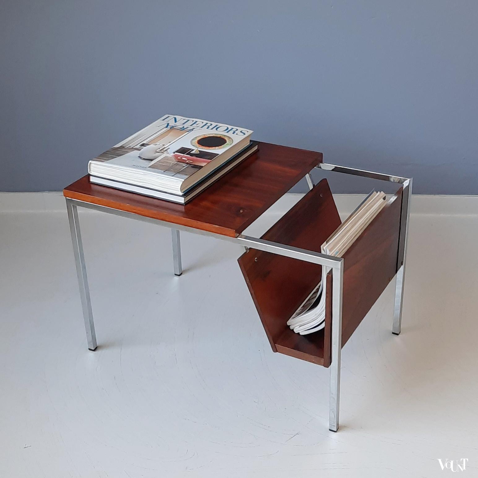 Jaren '70 tafeltje met lectuurbak