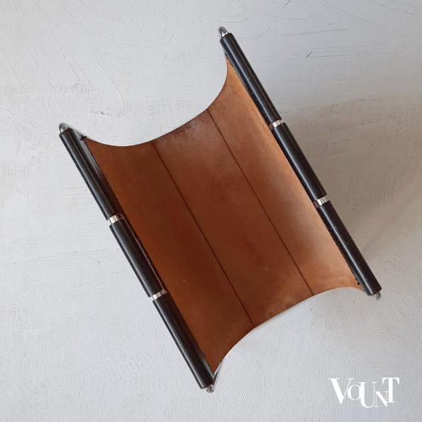 Leren lectuurbak met metalen frame, Brabantia, jaren '70