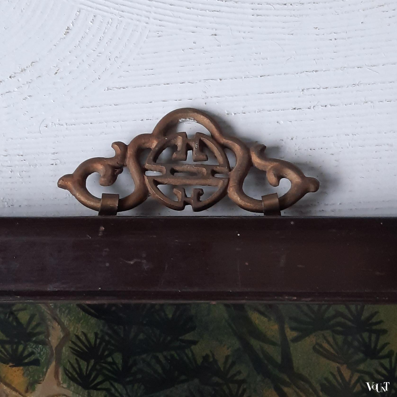 Chinese achterglasschildering paarden, midden 20e eeuw