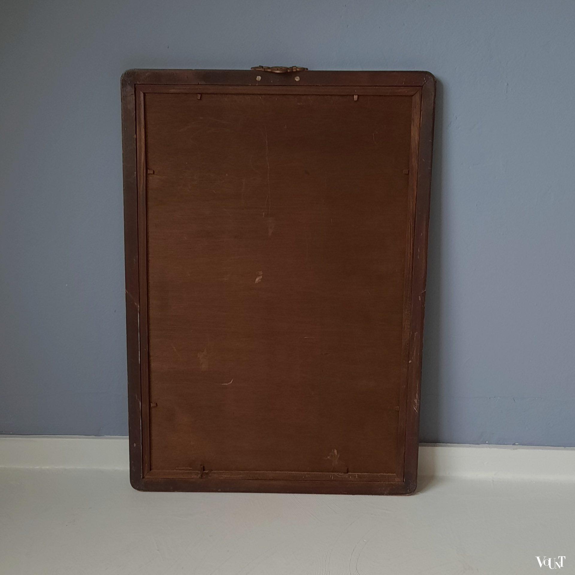 Chinese achterglasschildering paarden, midden 20e eeuw