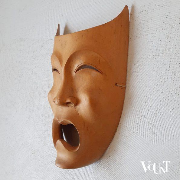 Vintage houten masker, Bali, 2e helft 20e eeuw