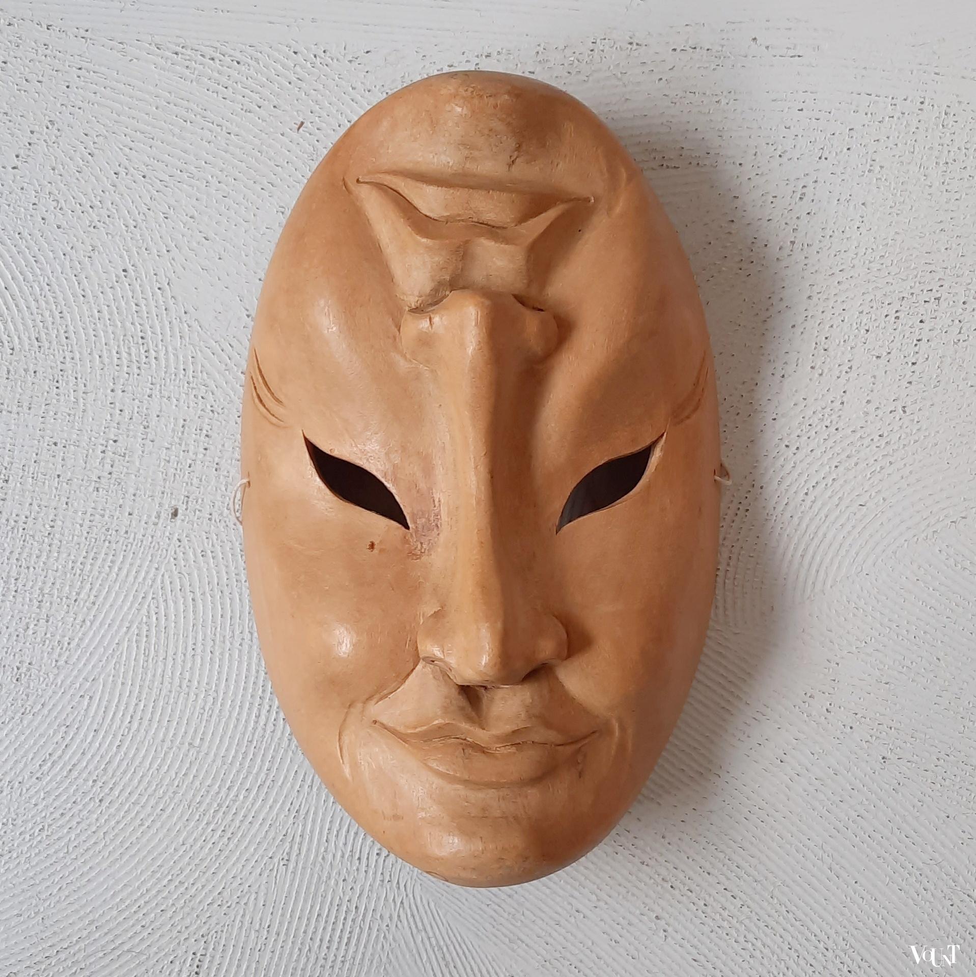 Vintage houten masker 2 gezichten, Bali, 2e helft 20e eeuw