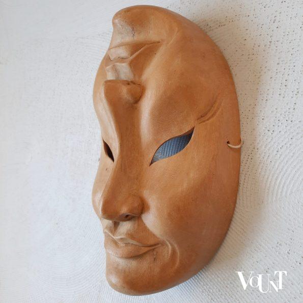 Vintage houten masker 2 gezichten, Bali, 2e helft 20e eeuw