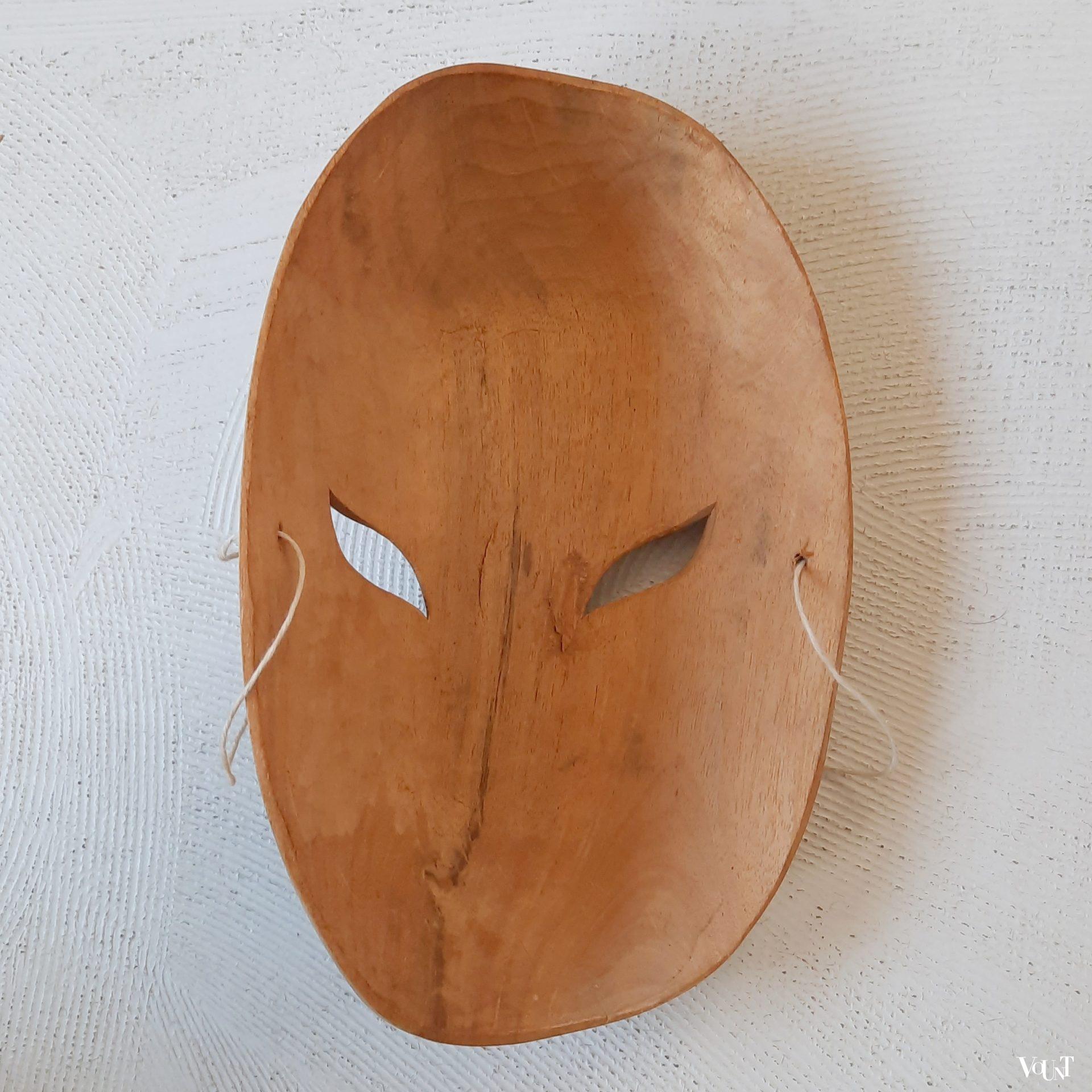 Vintage houten masker 2 gezichten, Bali, 2e helft 20e eeuw