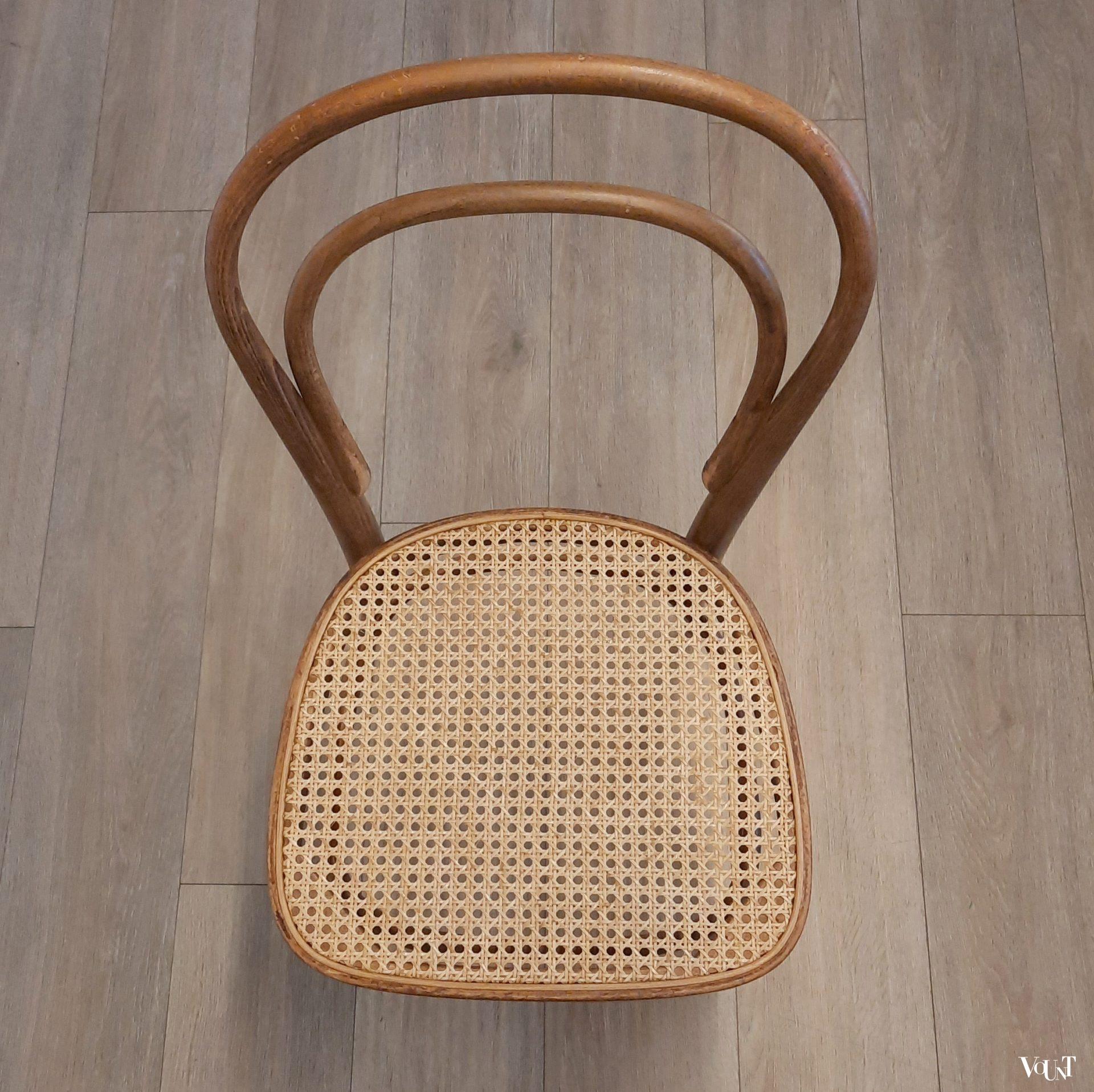 Set van 4 originele bruine Thonet-stoelen nr. 214 R,  jaren '70