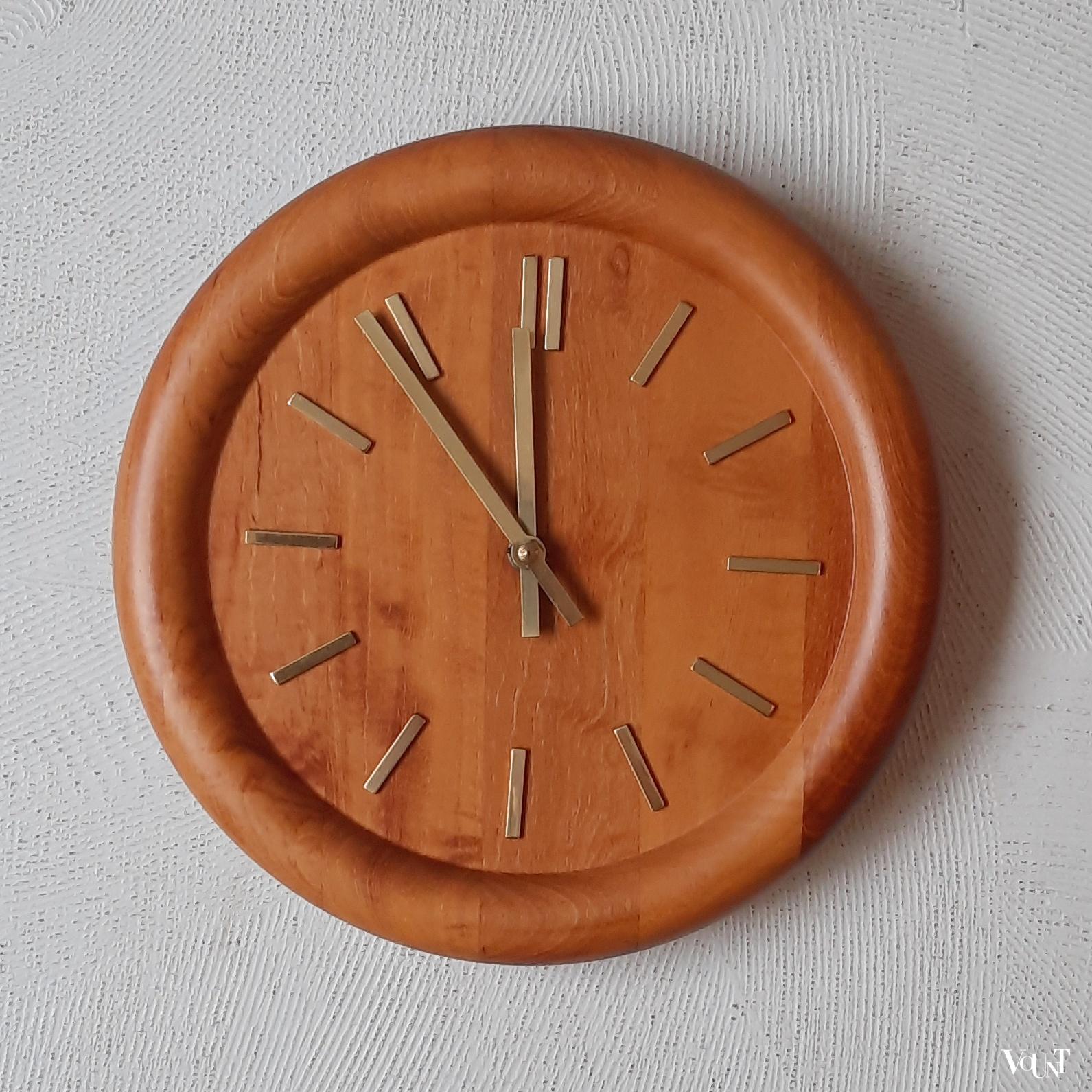 Deense teakhouten wandklok, Westminster Clocks Copenhagen, jaren '70
