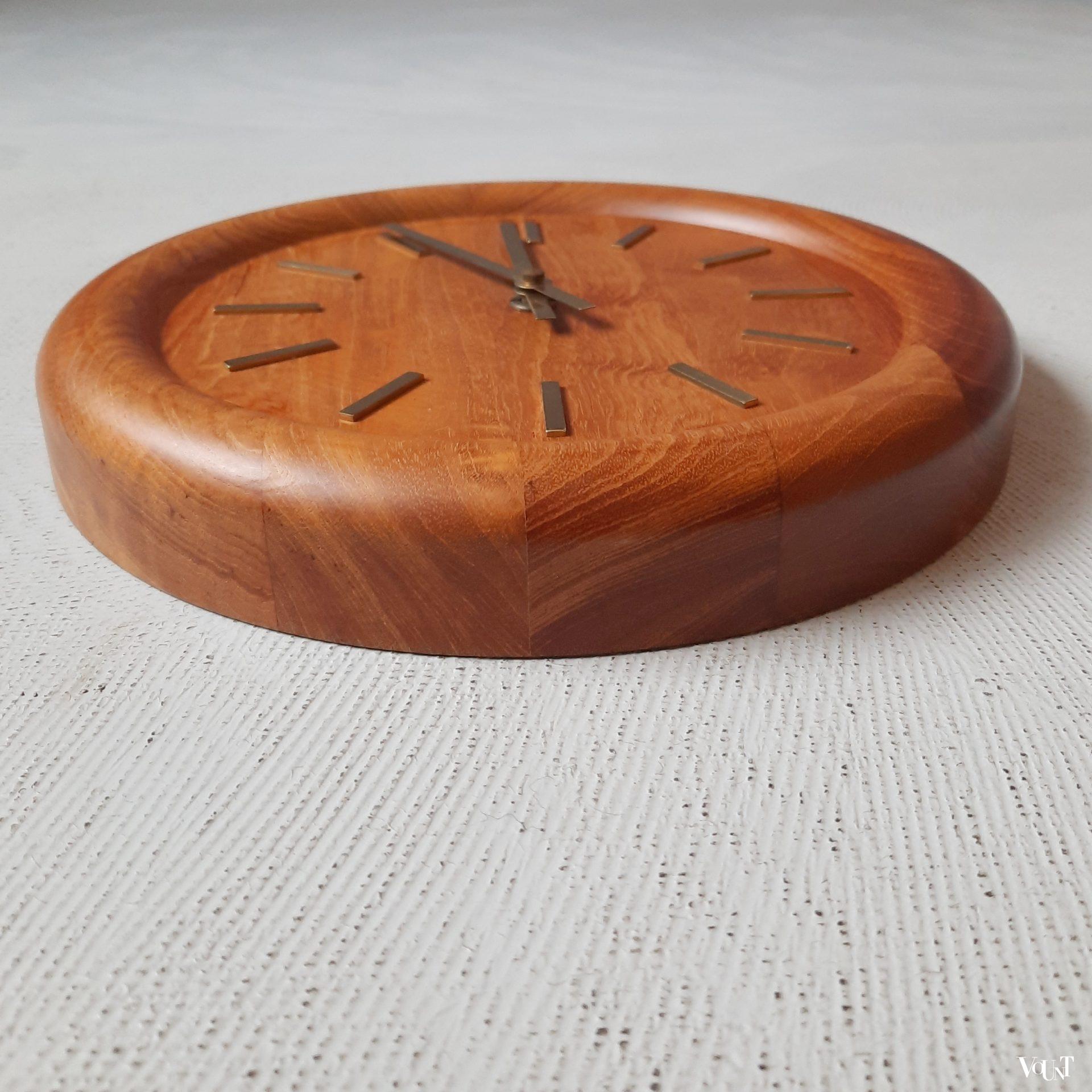 Deense teakhouten wandklok, Westminster Clocks Copenhagen, jaren '70