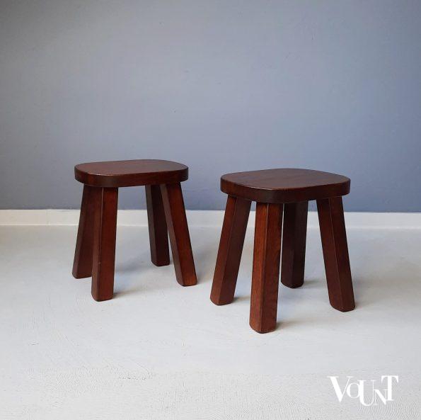 Set van 2 brutalist bijzettafeltjes, jaren '60