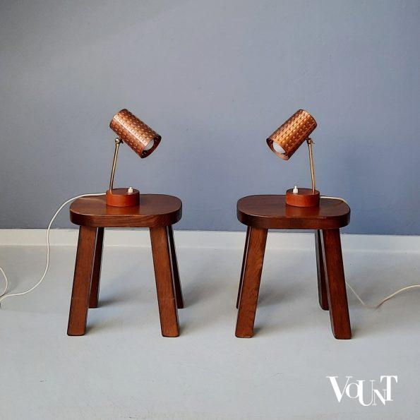 Set van 2 brutalist bijzettafeltjes, jaren '60