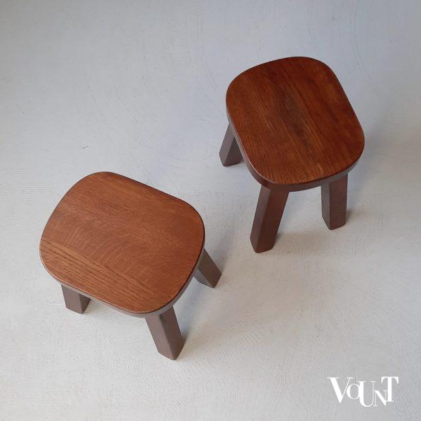 Set van 2 brutalist bijzettafeltjes, jaren '60