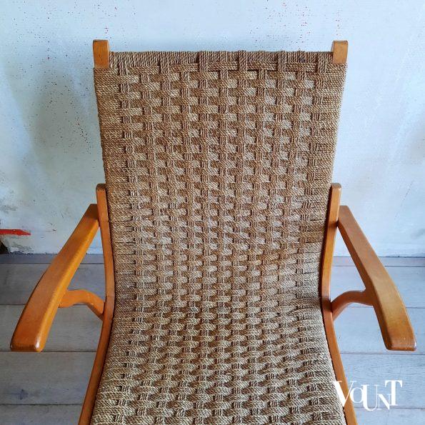 Fauteuil hout en touw, V & D, jaren '50