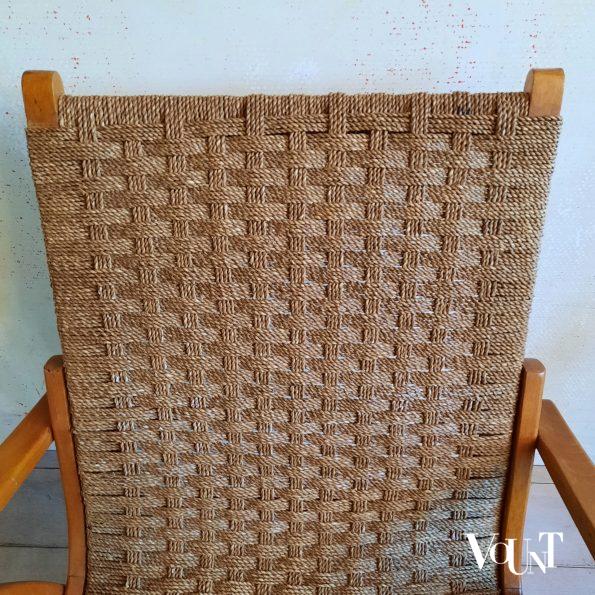 Fauteuil hout en touw, V & D, jaren '50