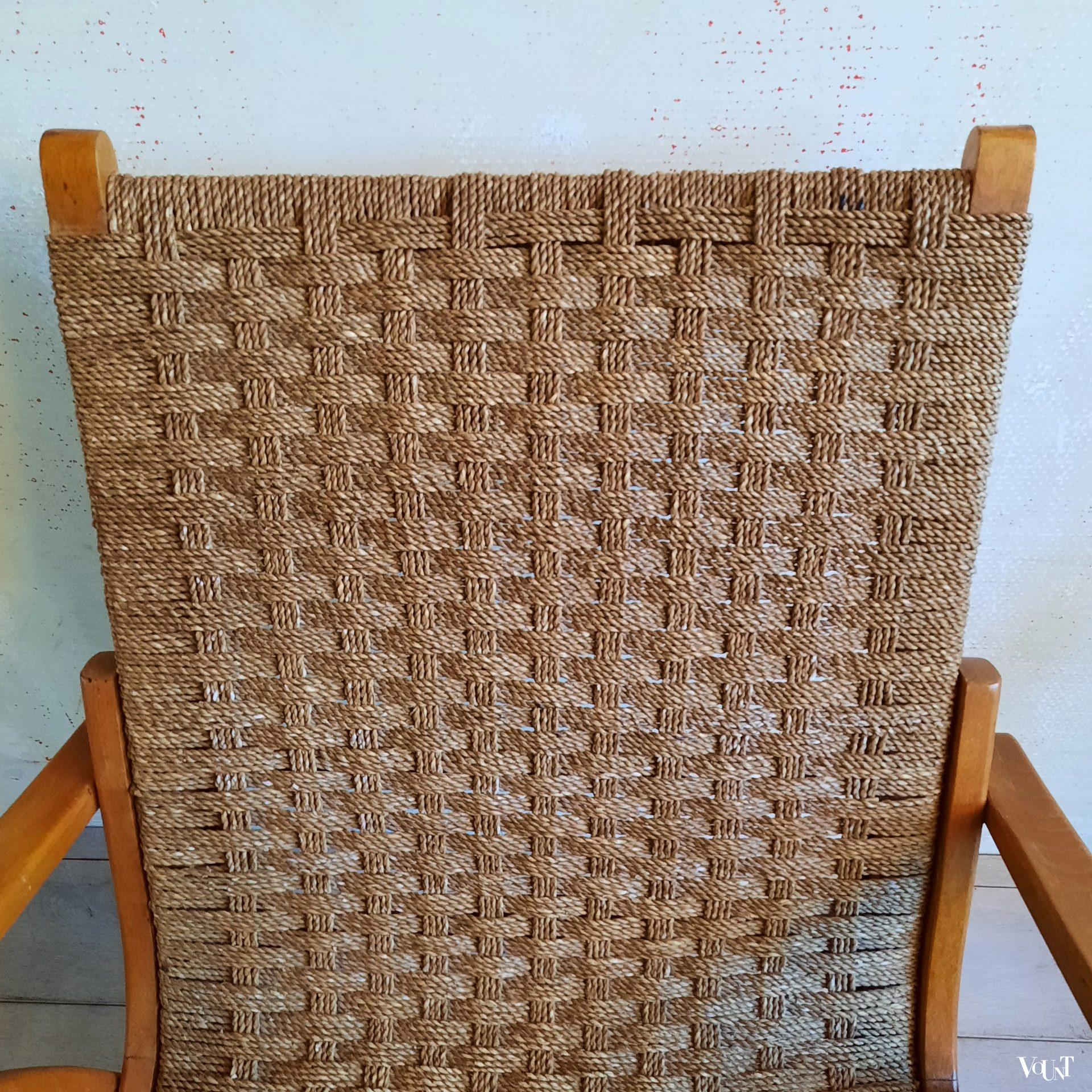 Fauteuil hout en touw, V & D, jaren '50