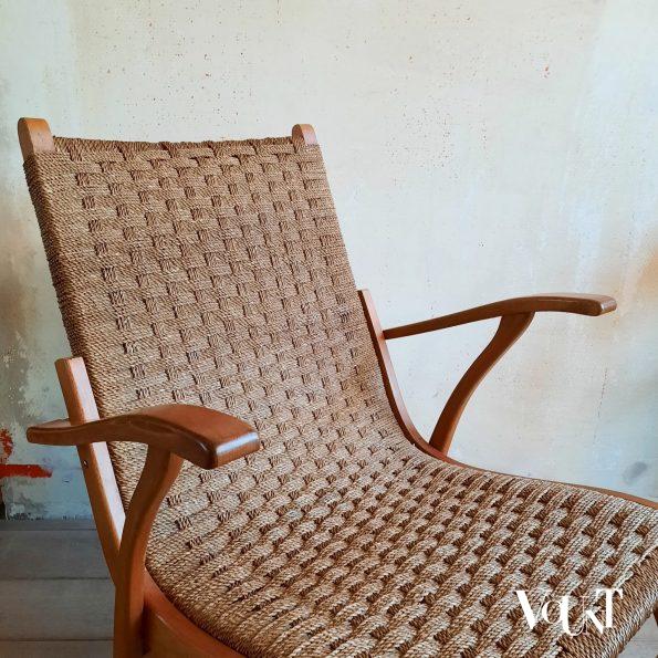 Fauteuil hout en touw, V & D, jaren '50