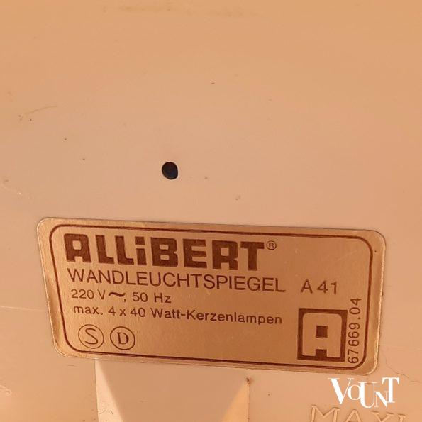 Ronde verlichte wandspiegel, Allibert, jaren '70