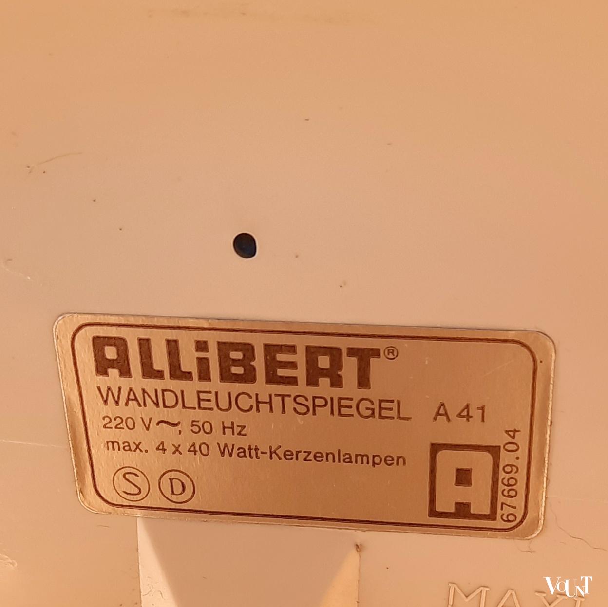 Ronde verlichte wandspiegel, Allibert, jaren '70