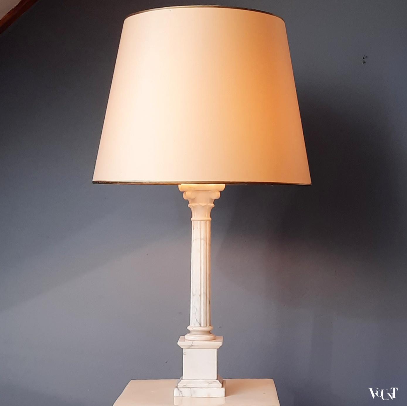 Marmeren lampenvoet zuil, Italië, jaren '60