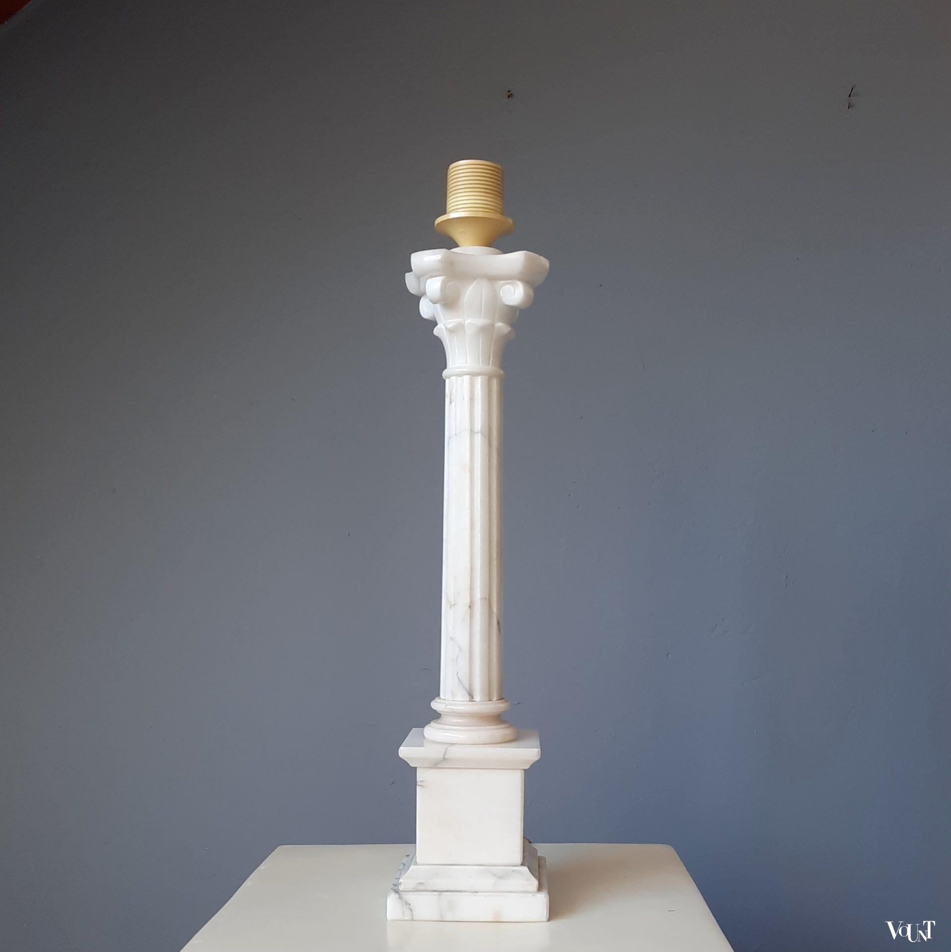 Marmeren lampenvoet zuil, Italië, jaren '60