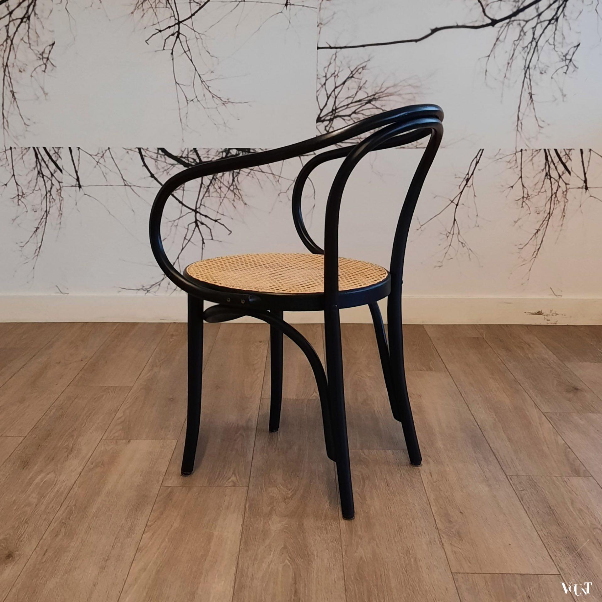 Set van 4 zwarte 209 stoelen, ZPM Radomsko, jaren '70/'80