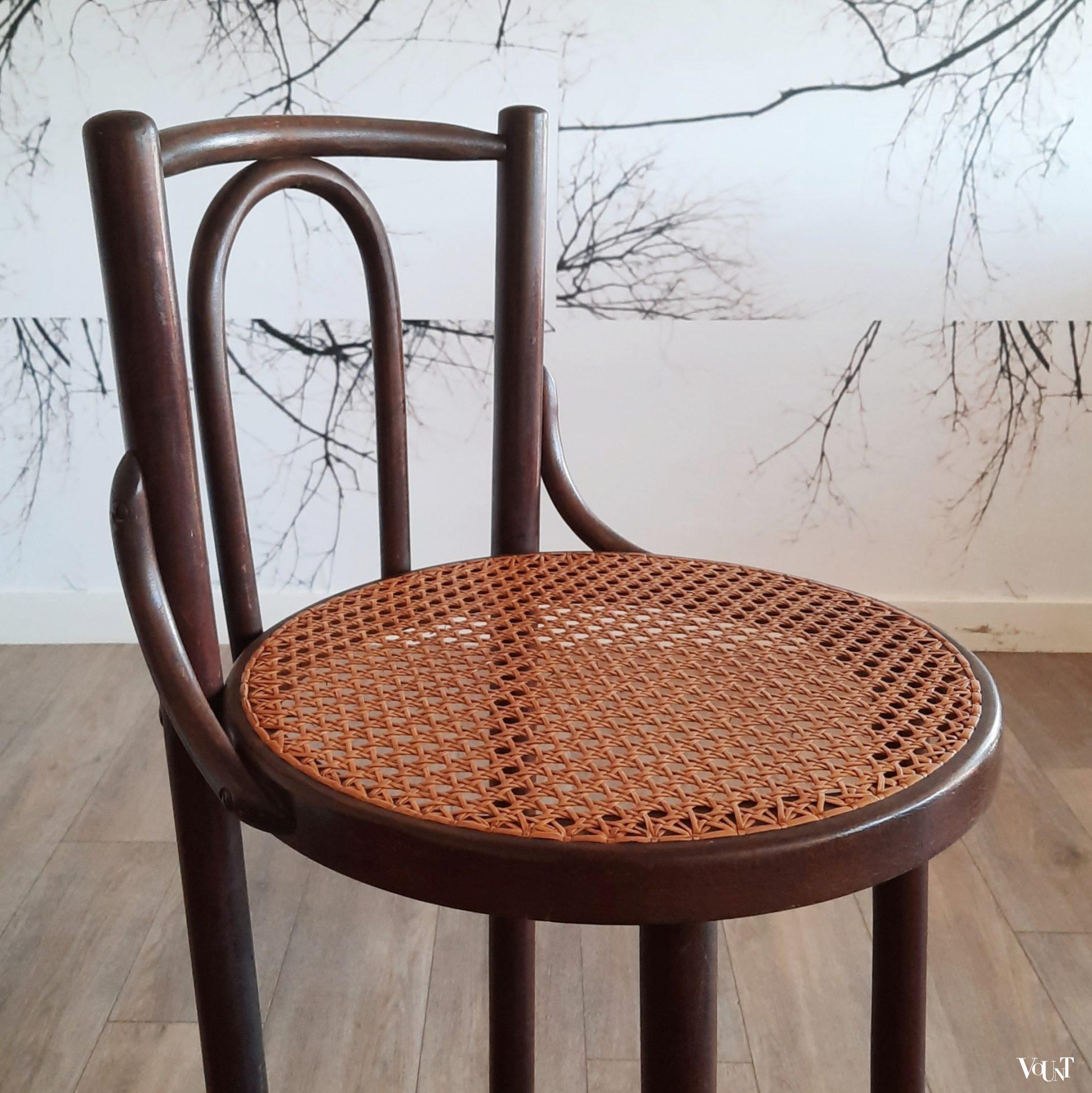 Set van 3 bentwood barkrukken met rotan zitting, jaren '70