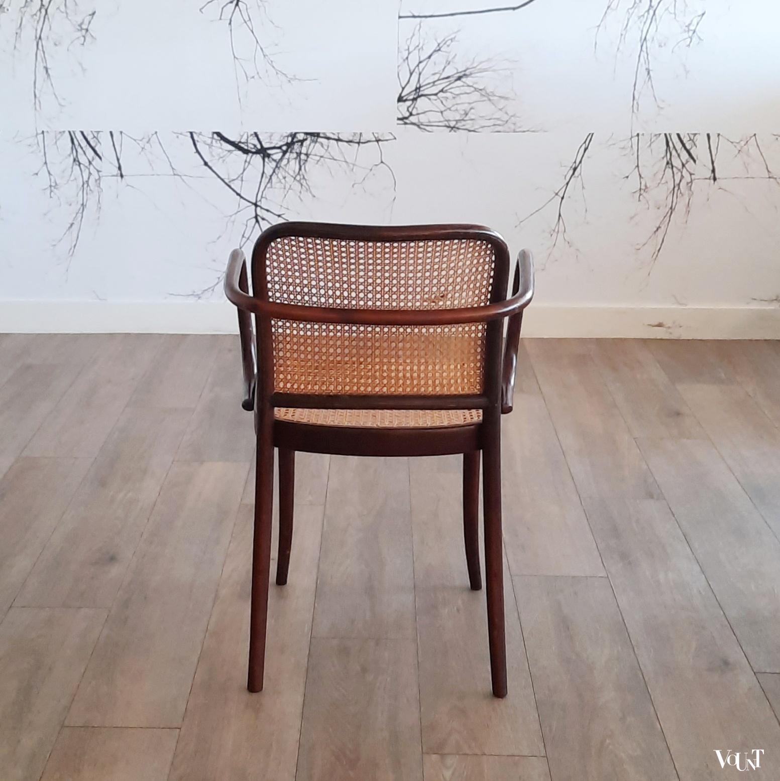 Set van 4 bruine Praag of 811 stoelen, Ligna, jaren '70