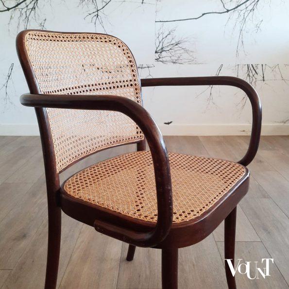 Set van 4 bruine Praag of 811 stoelen, Ligna, jaren '70