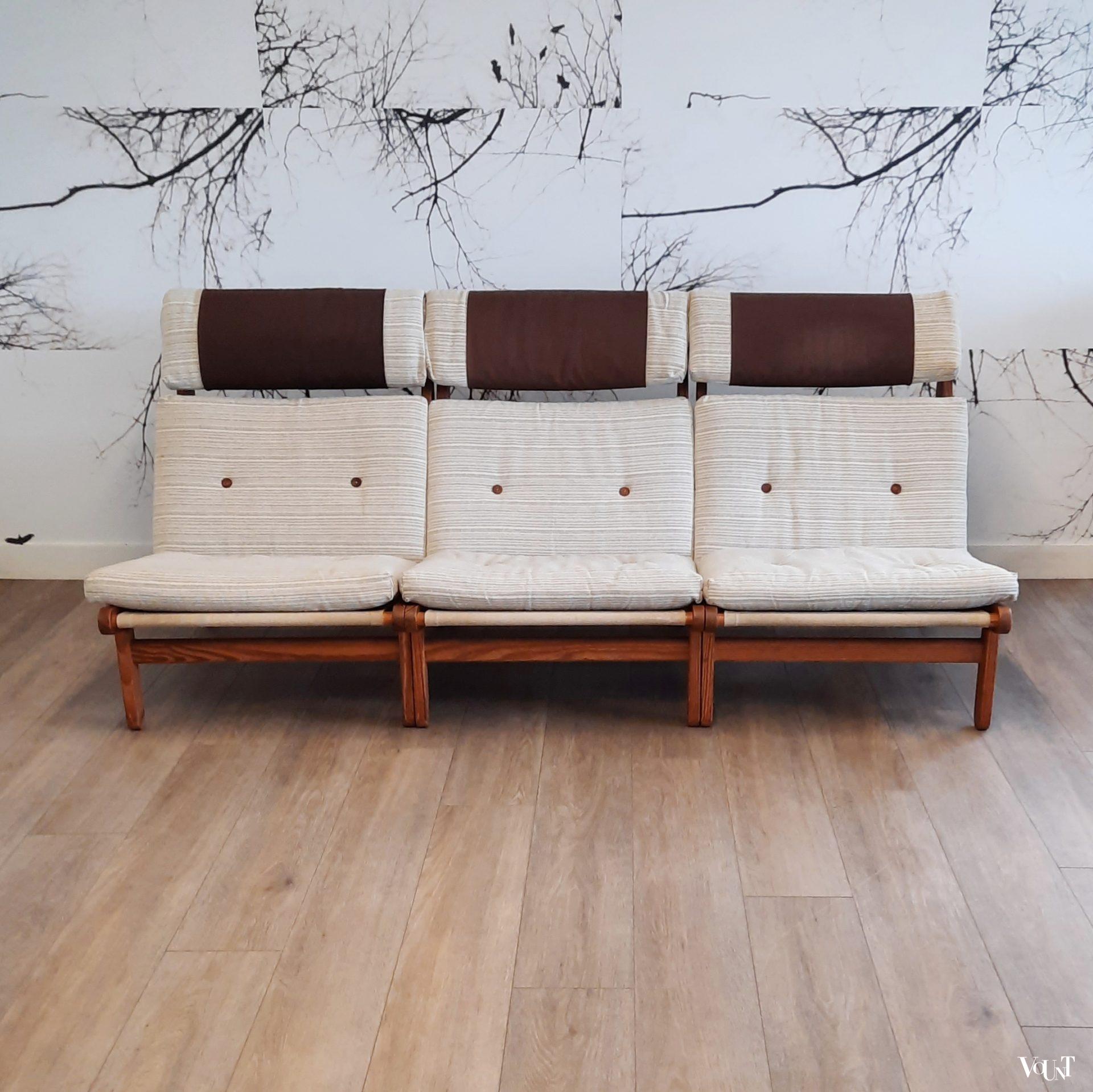 Set van 3 "Rag Chairs", Bernt Petersen, Denemarken, jaren '60