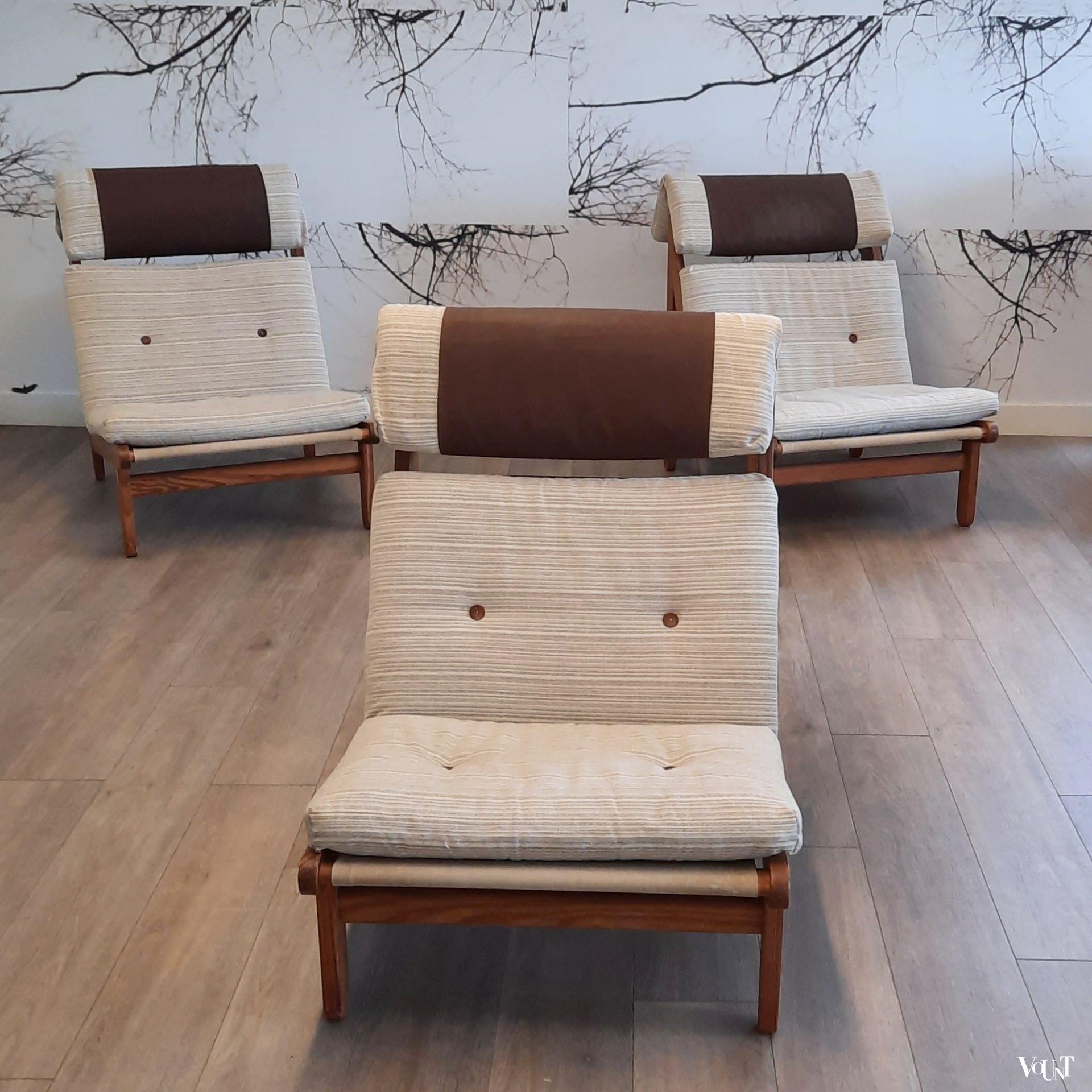 Set van 3 "Rag Chairs", Bernt Petersen, Denemarken, jaren '60