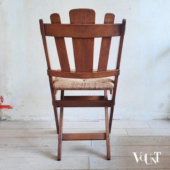 Set van 6 klapstoelen met biezen zittingen, De Volharding, jaren '50