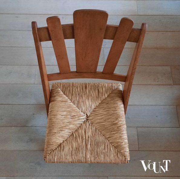 Set van 6 klapstoelen met biezen zittingen, De Volharding, jaren '50