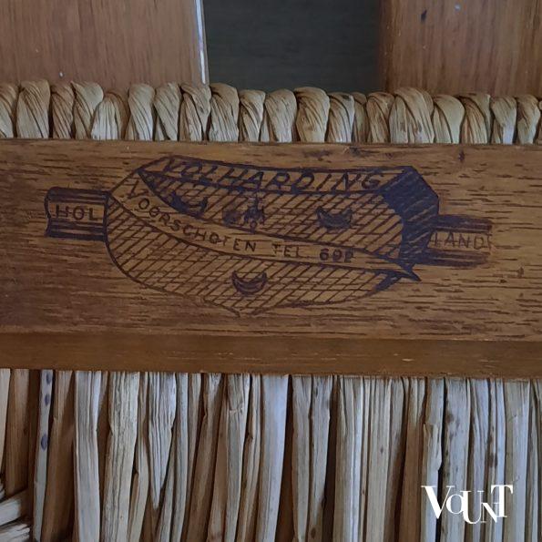 Set van 6 klapstoelen met biezen zittingen, De Volharding, jaren '50