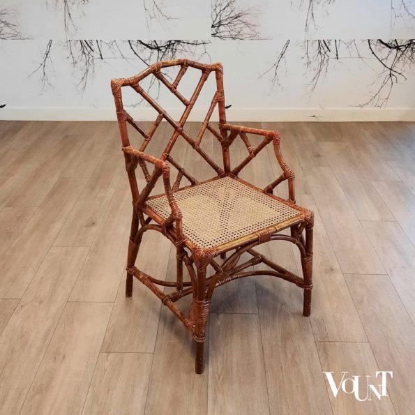 Set van 2 Franse rotan fauteuils, jaren '60
