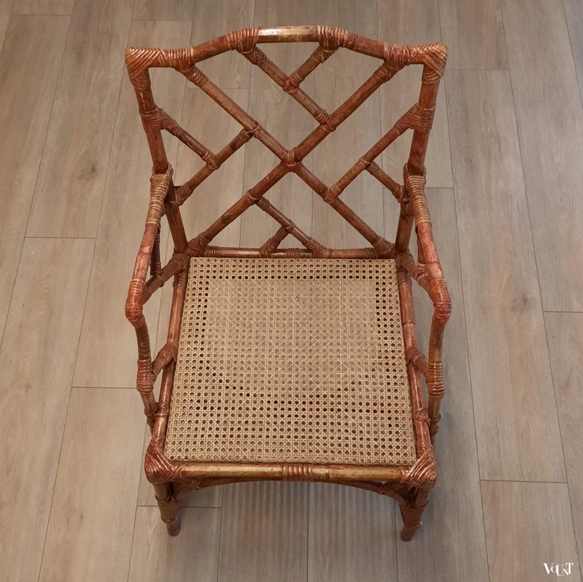 Set van 2 Franse rotan fauteuils, jaren '60