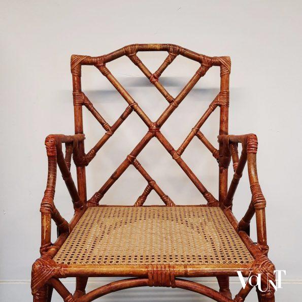 Set van 2 Franse rotan fauteuils, jaren '60