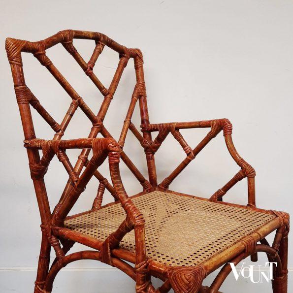 Set van 2 Franse rotan fauteuils, jaren '60