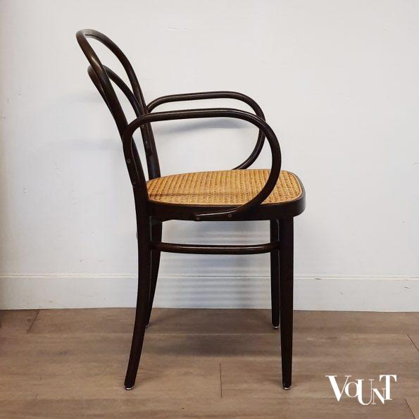 Set van 6 originele donkerbruine Thonet-stoelen nr. 214,  jaren '80