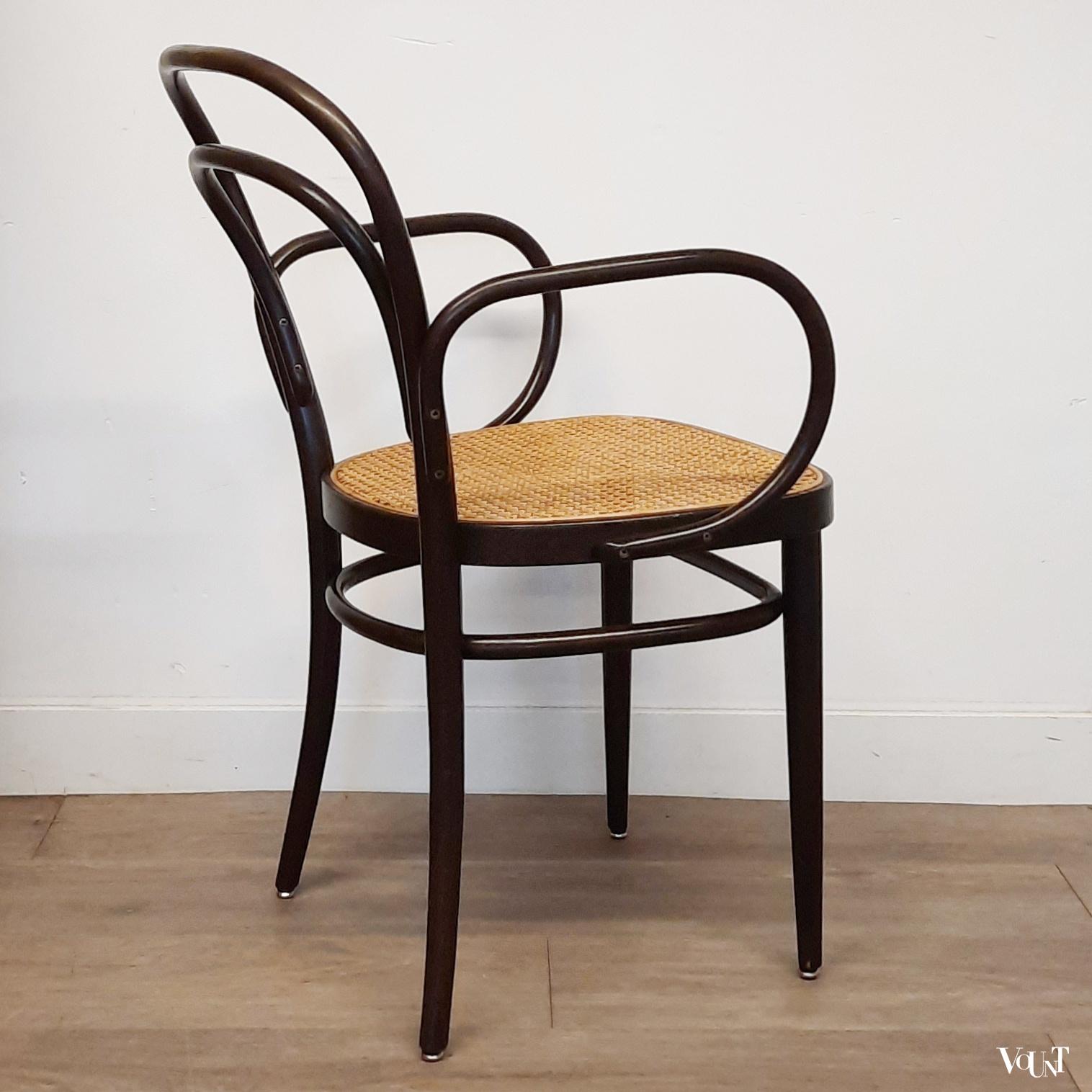 Set van 6 originele donkerbruine Thonet-stoelen nr. 214,  jaren '80