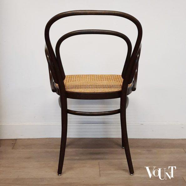Set van 6 originele donkerbruine Thonet-stoelen nr. 214,  jaren '80