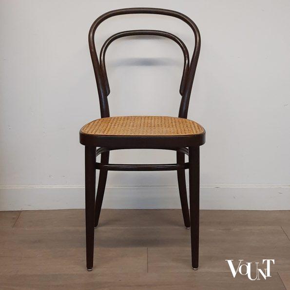 Set van 6 originele donkerbruine Thonet-stoelen nr. 214,  jaren '80