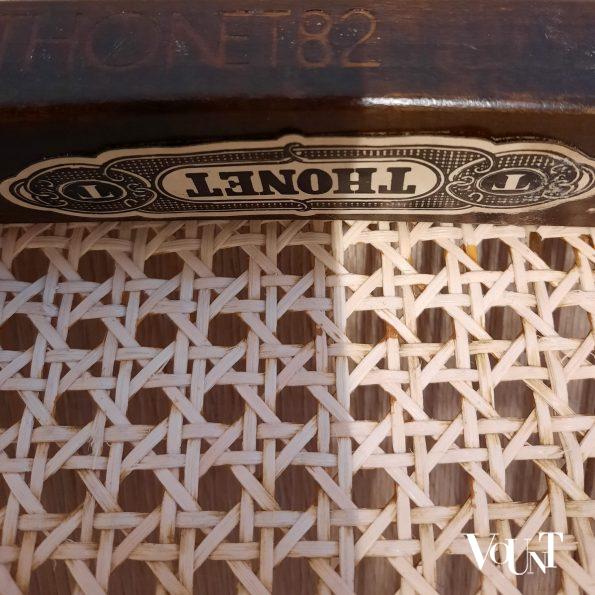 Set van 6 originele donkerbruine Thonet-stoelen nr. 214,  jaren '80