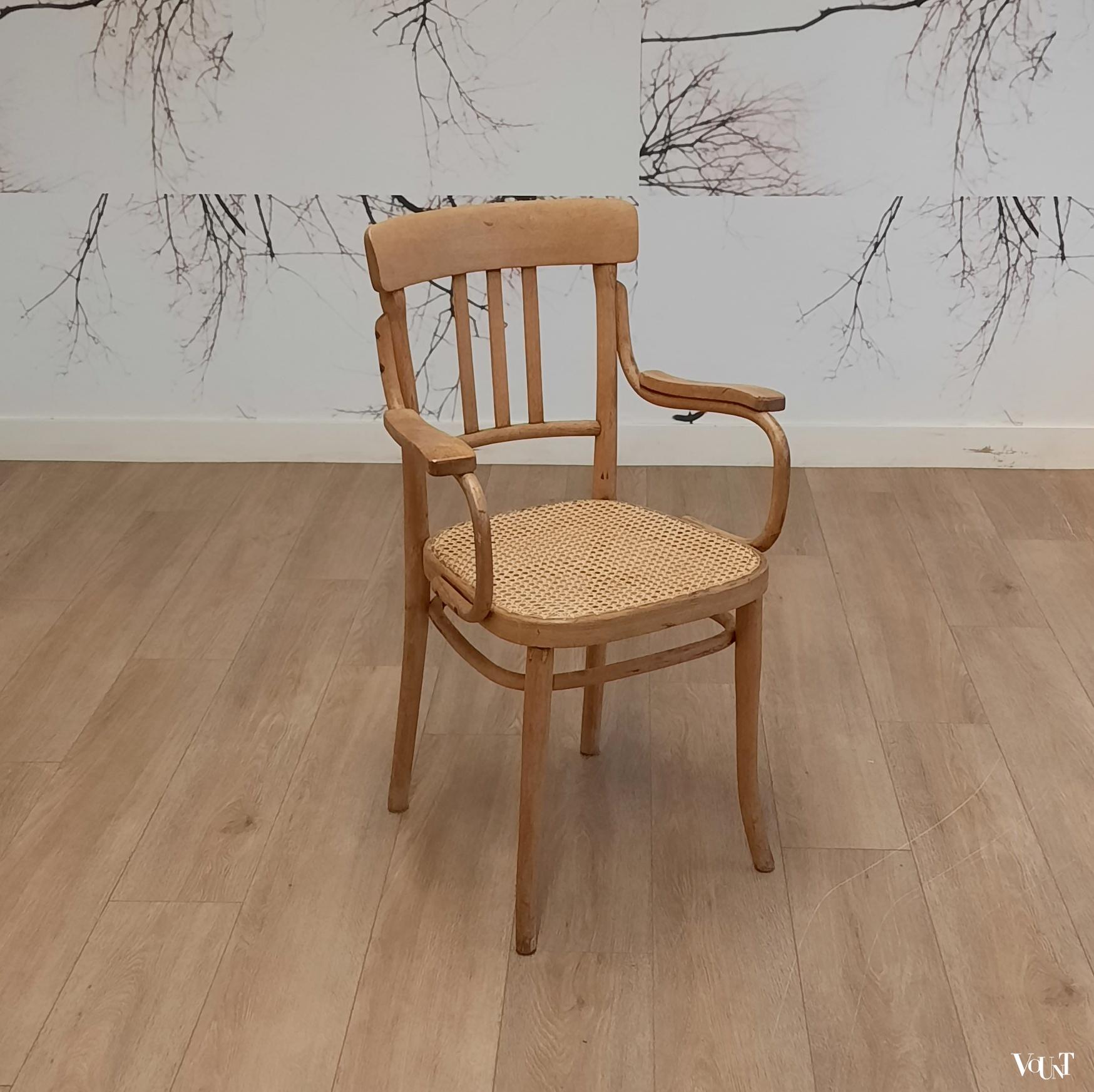 Stoel nr. 363 met rotan zitting, Thonet, rond 1920