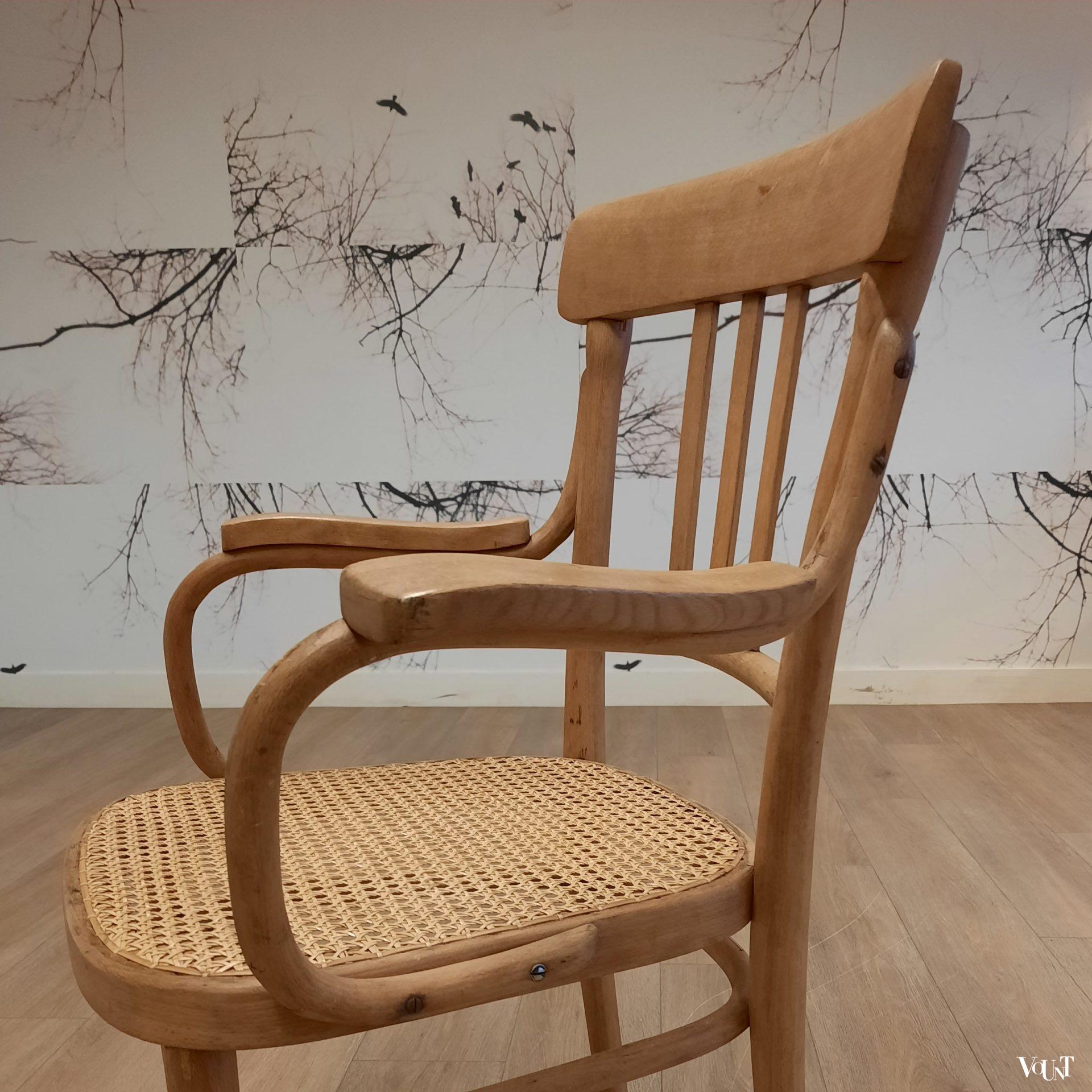 Stoel nr. 363 met rotan zitting, Thonet, rond 1920