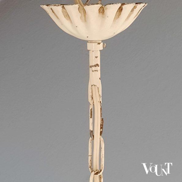 Franse metalen hanglamp bloemen, jaren '60