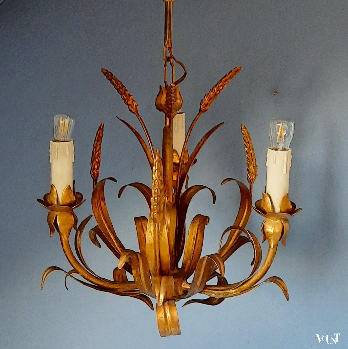 Vintage “korenarenlamp”, Coco Chanel-/Hollywood Regency-stijl