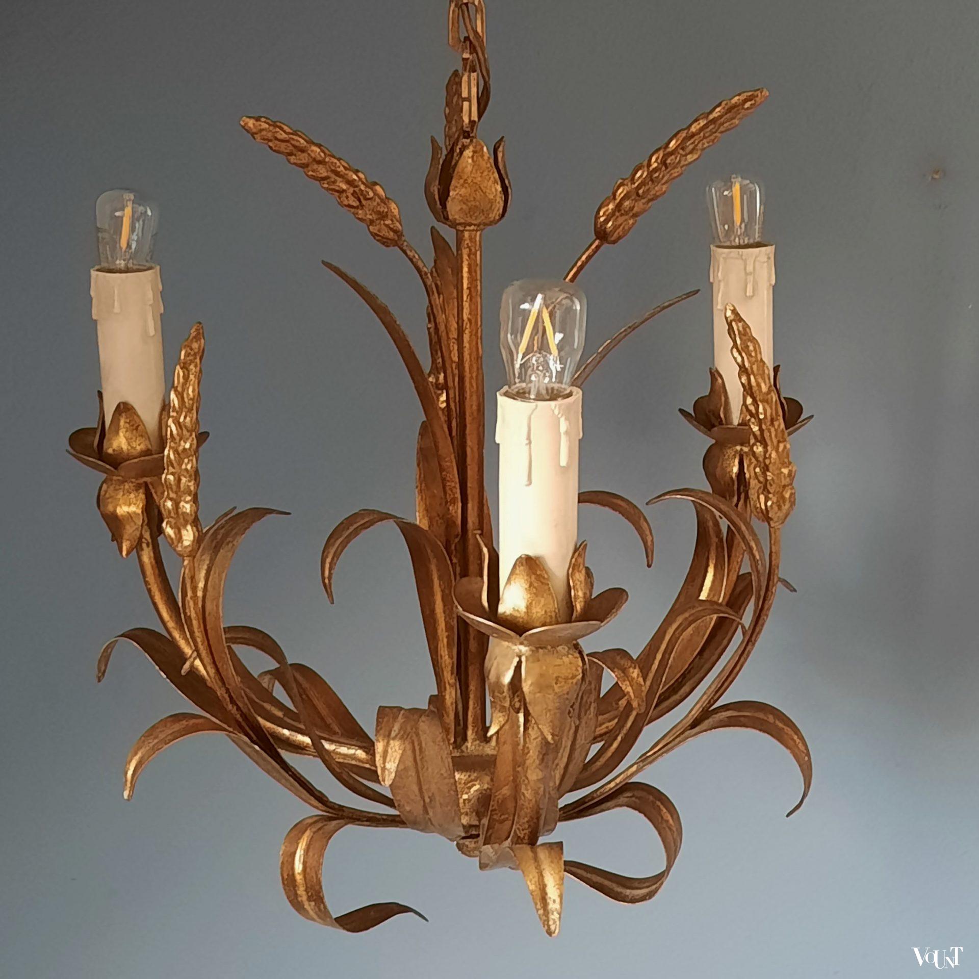 Vintage “korenarenlamp”, Coco Chanel-/Hollywood Regency-stijl