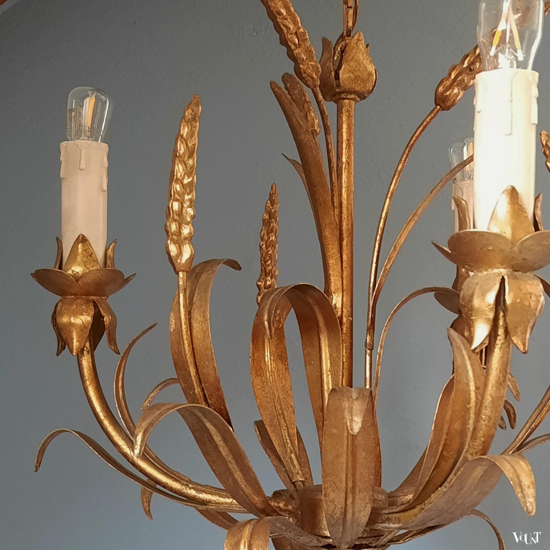 Vintage “korenarenlamp”, Coco Chanel-/Hollywood Regency-stijl