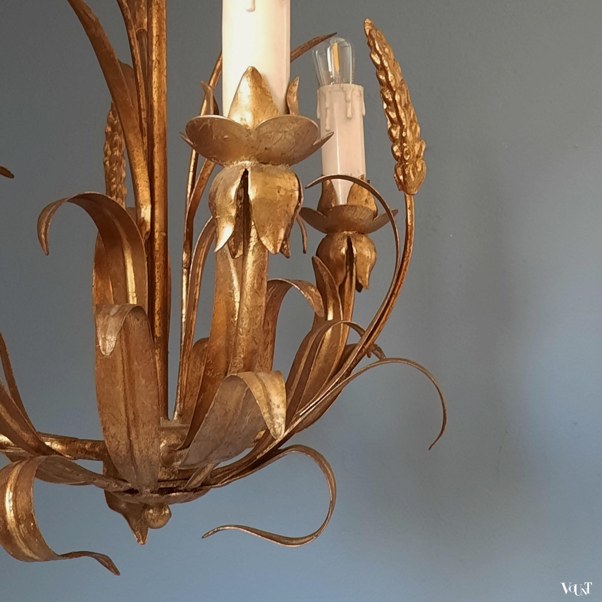 Vintage “korenarenlamp”, Coco Chanel-/Hollywood Regency-stijl